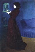Jozsef Rippl-Ronai woman with a birdcage USA oil painting artist